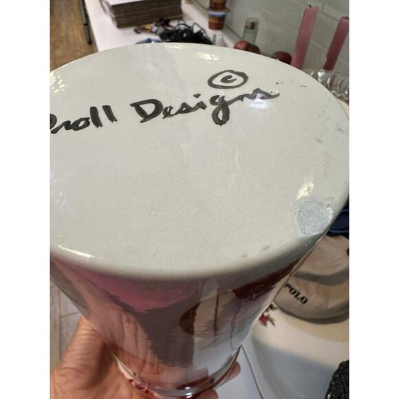 Droll Designs Set Of 4 Canister Fruit Apples Pears Plums Lemons Rose Lids Rare - Picture 16 of 16